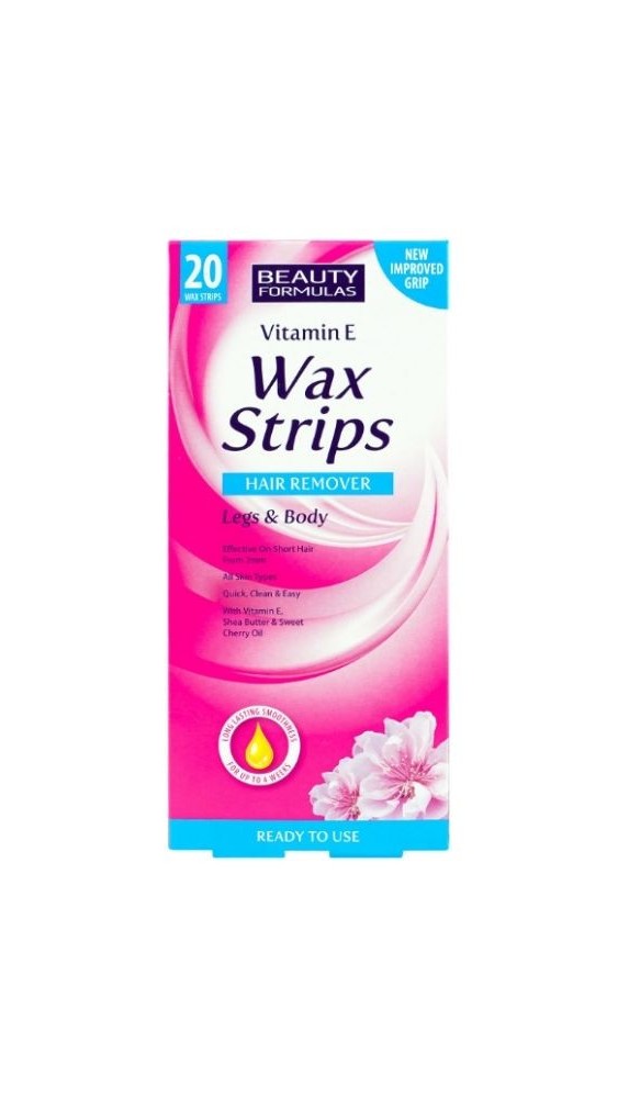 Beauty Formulas Vitamin E Wax Strips Hair Remover Legs & Body