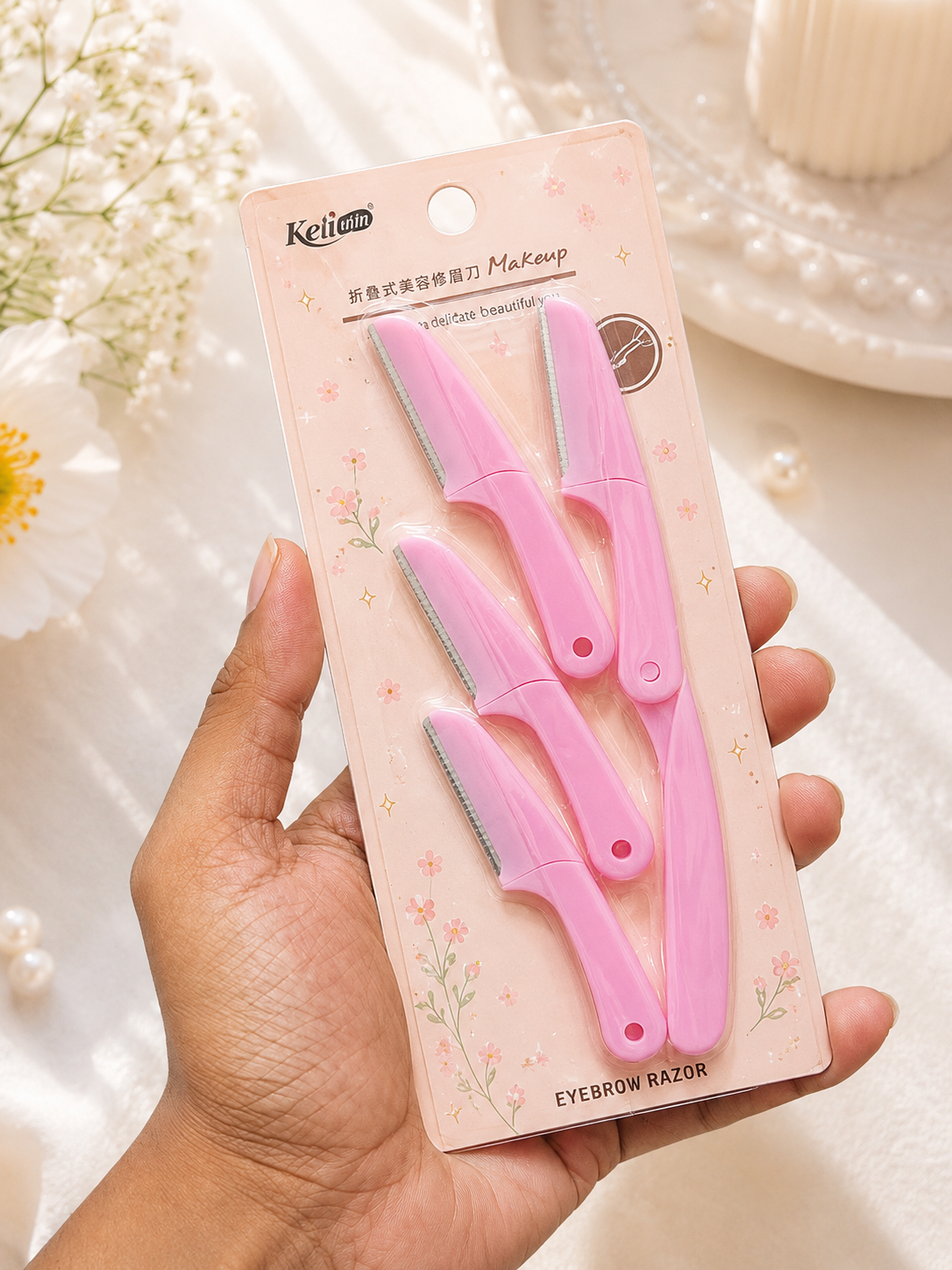 keli 4 Pcs Foldable Eyebrow Facial Hair Removal Shaper and Trimmer in - Facial Razor